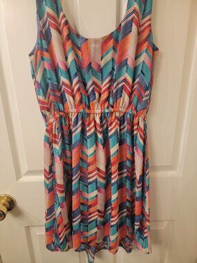 Multicolor Rue 21 Elastic Waist Sleeveless Dress - Medium